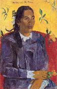 Paul Gauguin Woman with a Flower (nn03) oil painting on canvas